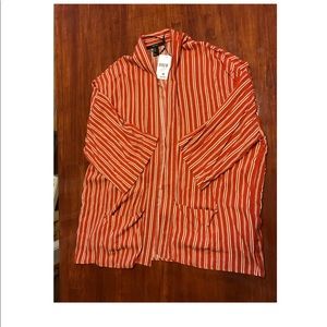 burnt orange striped cardigan